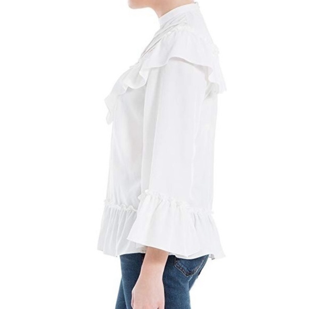 MAXSTUDIO Ruffled Top sz M - Picture 2 of 3